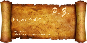 Pajzs Zoé névjegykártya